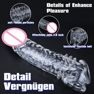 Schwarzes Dildo-Kondom zur Vergrößerung, Umschnalldildo aus Silikon, Silikonmodell XXXL, Sexspielzeug für Männer, Silikonkondom, Erotikspielzeug für Erwachsene - Product Image 2