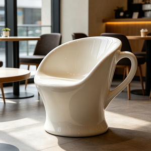 Modern Design Fiberglass Cup Chair Giant Coffee Mug Shaped Seat for Creative Commercial Cafe Coffee Shop Furniture - Product Image 3