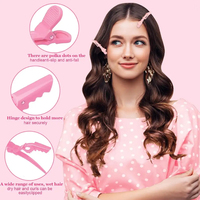 Pinces à cheveux bec de canard antidérapantes roses et noires personnalisables avec logo pour coiffeur, salon de beauté et barbier