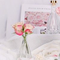 Flacon diffuseur de parfum en verre transparent taillé diamant de luxe 50ml 160ml, flacon vide pour arôme et parfum, décoration d'intérieur, contenant en verre pour parfum