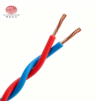 Câble électrique souple ZR-RVS à paire torsadée, isolé en PVC, à âme en cuivre toronné, ignifuge, pour transmission de signaux de commande d'éclairage
