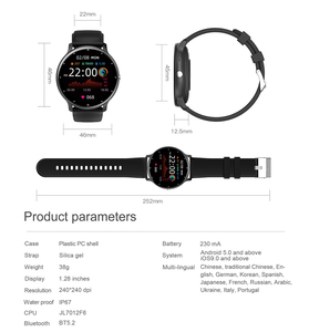 Montre connectée unisexe ZL02CPro pour hommes et femmes, Android, bracelet en silicone, appels Bluetooth, écran 1,28 pouces, reconnaissance vocale IA, étanche IP67, montre de sport - Product Image 6