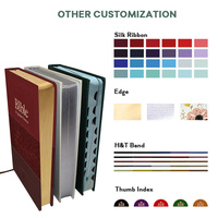 Service d'impression personnalisé en gros OEM – Bible en cuir à couverture rigide, personnalisée, pour l'étude religieuse, cadeau d'église, Sainte Bible