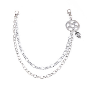 <b>Cross</b> Pendant Waist <b>Chain</b> Tibetan Silver Metal <b>Chain</b> Hip Hop Street Fashion Body <b>Chain</b> Unisex Daily Wear - Product Image 5