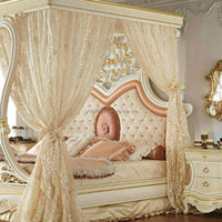 Lit à cadre sculpté en bois massif de style européen lits à baldaquin en bois de style palais français pour chambre à coucher principale meubles de maison