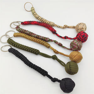 Emergencia paracord supervivencia <span class=keywords><strong>mono</strong></span> puño al por mayor autodefensa llavero Bola de metal supervivencia llavero - Product Image 4