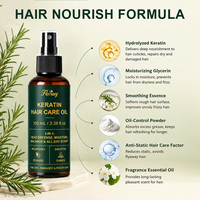 Huile capillaire à la kératine, spray protecteur thermique, réparation des cheveux abîmés, lissage des cheveux crépus, réduction des pointes fourchues, huile nourrissante pour cheveux, OEM