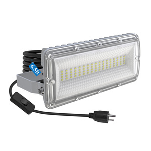 Projecteur LED extérieur 50W avec prise, étanche IP67, protection contre les surtensions 6KV, éclairage de travail pour cour, pelouse, jardin - Product Image 1