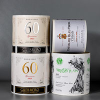 Etiqueta Adhesiva de Papel con Textura de Lujo, Impresión UV Personalizada, Resistente al Agua, Adhesivo Fuerte, Papel Dorado en Relieve, Embalaje para Vino Tinto