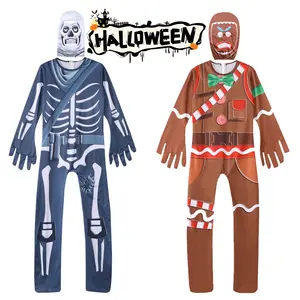 Fortnit Halloween einteiliges Cosplay-Kostüm für Kinder neues Lebkuchen-Mann-Show-Kostüm