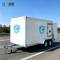 Remorque frigorifique à double essieu, remorque mobile pour chambre froide, remorque pour la restauration et le transport alimentaire