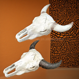 21cm Simulation personnalisable Afrique corne <span class=keywords><strong>de</strong></span> <span class=keywords><strong>taureau</strong></span> crâne nouveau Reptile amphibiens scène animale lézard Geckos araignée aquarium décoration - Product Image 1