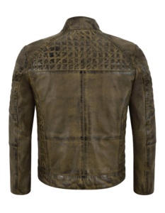 Custom 100% Genuine Dirty Brown Nappa Leather <b>Men</b>’s <b>Jacket</b> Fashion Fit Private Label OEM Bulk Wholesale Premium Outerwear - Product Image 4