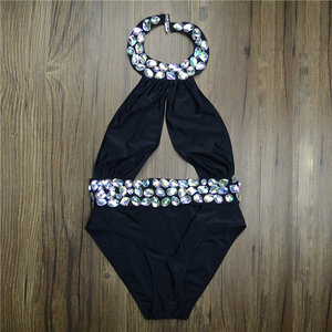 <span class=keywords><strong>Costume</strong></span> da Bagno <span class=keywords><strong>Intero</strong></span> di Alta Qualità per <span class=keywords><strong>Donna</strong></span> con Taglio Alto e Cristalli Strass - Product Image 2