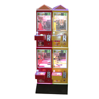 Хит продаж, 4 игрока, маленькие мягкие игрушки для животных, мини-коготь, машина для продажи металлических монет, автомат для продажи кукол