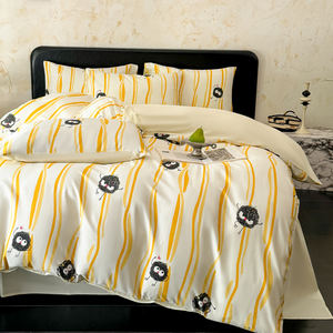 Juego de cama de 4 piezas Fresh & Cute Line Art-Juego de funda nórdica <span class=keywords><strong>juvenil</strong></span> y enérgica - Product Image 3