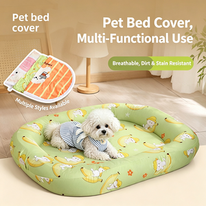 Housse de protection pour niche en soie glacée, drap de lit pour animaux, housse de remplacement universelle quatre saisons entièrement détachable pour niche d'été - Product Image 3