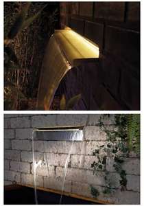 Piscine Cascade Fontaine Lumière <span class=keywords><strong>Jardin</strong></span> En Acier Inoxydable Cascade Fontaine pour Piscine Spa Étang - Product Image 6