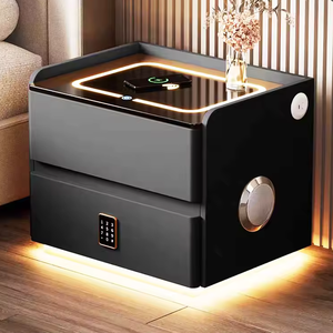 Modern Luxury <strong>Smart</strong> Nightstand With Wireless Charging Bluetooth Speaker LED Light Fingerprint Lock <strong>Bedside</strong> <strong>Table</strong> for Bedroom - Product Image 2