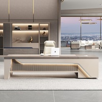Scrivania Direzionale Moderna di Lusso, Ecologica, Facile da Montare, a Forma di L, in Legno, Estensibile, per CEO e Dirigenti