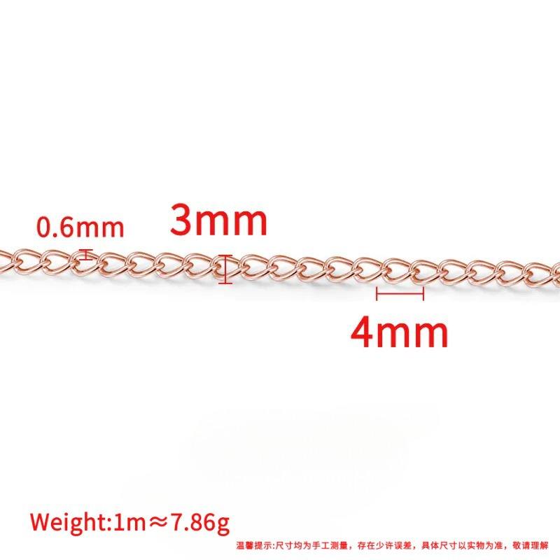 Cadena de cola oro rosa 0.6x3x4mm