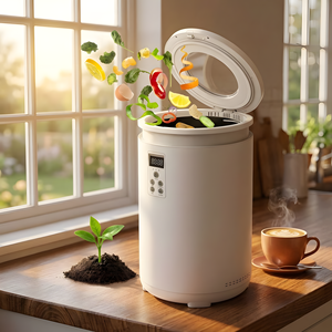 Composteur de déchets alimentaires inodore pour comptoir de cuisine, machine électrique de séchage et de broyage avec désodorisation au charbon actif - Product Image 1