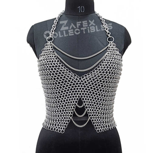 Ligero de aluminio Butted Chainmail Armor pulido Renaissance Fair Cosplay disfraz para festivales de fantasía Halloween High Metal - Product Image 2