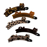 Barrette à cheveux en acétate motif chat mignon et banane, style coréen, motif écaille de tortue et léopard, accessoire quotidien et de fête pour femme