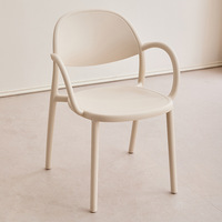 Fauteuil empilable moderne et simple avec dossier, chaise de salle à manger en plastique épaissi pour petit appartement ou café