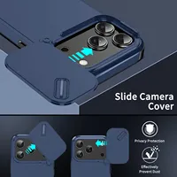 Coque de protection coulissante pour appareil photo pour iPhone 17 Pro Max 17 Air 17Pro Max – Étui antichoc en TPU et PC couleur unie – Coques de téléphone Fundas