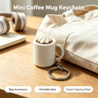 Vente flash : Porte-clés en PLA pour impression 3D, petit modèle de tasse à café ou à thé au lait, clicker pour le bout des doigts, ornement à suspendre au sac à dos
