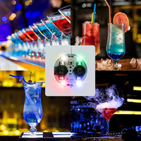 Sous-verre LED carré lumineux, décoration de bar, décoration de fête, petits objets, décorations de fête, lumières pour bouteilles de liqueur, lumières pour bouteilles de cocktail