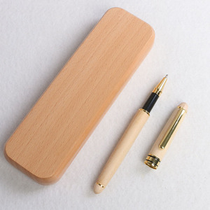 Set di Penne Stilografiche in Legno d'Acero <span class=keywords><strong>con</strong></span> Scatola in Legno di Faggio, <span class=keywords><strong>Penna</strong></span> Promozionale Creativa <span class=keywords><strong>con</strong></span> Logo Inciso e Regalo Commemorativo - Product Image 3