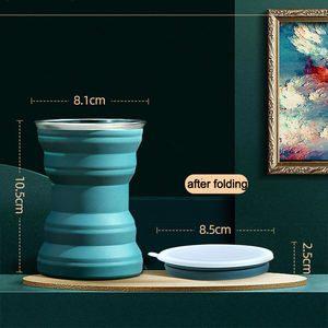 Tasse à thé pliable en silicone, bouteille d'eau réutilisable, tasse à café, tasse de voyage télescopique, tasse de sport, tasse écologique pour le camping - Product Image 6