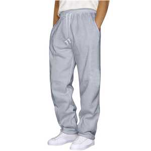 Pantalon de survêtement homme personnalisé jambe large jambe droite pantalon de jogging athlétique avec cordon de serrage baggy pantalon de survêtement personnalisé noir avec poche - Product Image 5