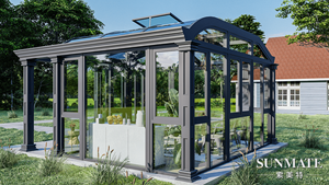 Stores pare-soleil électriques portables en polycarbonate cadre en alliage d'aluminium Double <span class=keywords><strong>toit</strong></span> en verre trempé pour porche véranda-télécommande insonorisée - Product Image 4