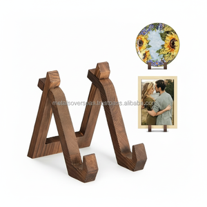 Présentoir de plaque support de chevalet d'affichage en bois de 6 pouces pour plaque en céramique et accessoires décoratifs de cadre photo - Product Image 1