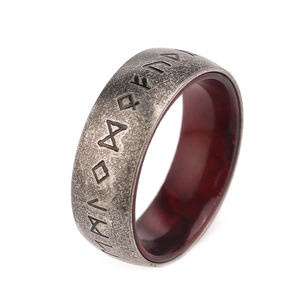 Viching Souvenir anello in acciaio inossidabile anello da uomo vichinga anello runico Norse <span class=keywords><strong>gioielli</strong></span> <span class=keywords><strong>vichinghi</strong></span> - Product Image 1