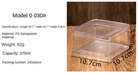 Support d'affichage carré transparent de 10,7 cm, boîtes à gâteaux et à bonbons en PS avec matériaux recyclés pour gâteaux et bonbons avec couvercle