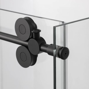 Çerçevesiz mat siyah dikdörtgen duş kabini - Product Image 3