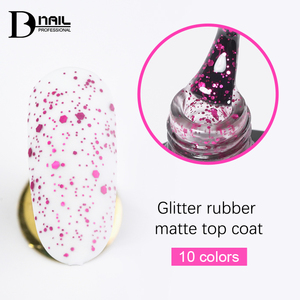 เจลท็อปโค้ทเนื้อยาง BD Glitter Rubber Matte สีทองใหม่ พร้อมเกล็ดทองคำ เจลท็อปโค้ทเนื้อยางสีต่างๆ  แบบปรับระดับได้เอง  เจลเบสโค้ทเนื้อยางกลิตเตอร์สำหรับเล็บ - Product Image 2