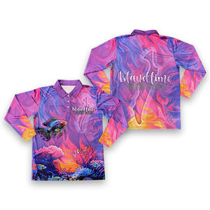 Polos de pesca personalizados sublimación diseño impreso patrón al aire libre manga larga protección solar pesca Jersey - Product Image 1