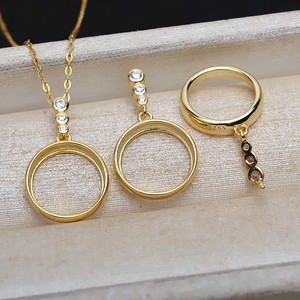 Ensemble d'accessoires DIY pour boucles d'oreilles pendantes en argent S925, 4889, support creux à fond plat pour perles de 12 mm, coquille de cheval, pour perles, capuchons de perles - Product Image 1