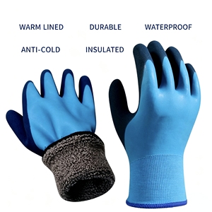 <span class=keywords><strong>Guanti</strong></span> da lavoro in maglia con polsino in pile ispessito, rivestiti in nitrile e impregnati in gomma, resistenti all'usura e al congelamento per celle frigorifere - Product Image 4