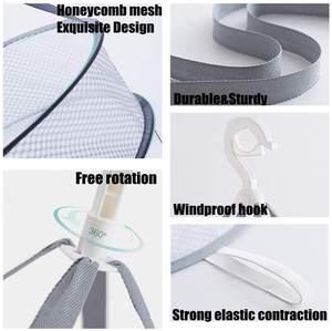 <span class=keywords><strong>Filet</strong></span> de séchage rond en maille pliable, <span class=keywords><strong>panier</strong></span> de séchage pour vêtements, 2 couches, pour la maison - Product Image 6