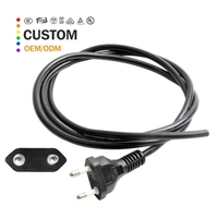 Cable de Extensión de Fábrica, Enchufe Brasileño de 2 Pines, Conector de Cable de Alimentación, Cable de CA de 2 Clavijas, Cable de Alimentación Universal