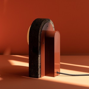Lampe de table en travertin, source de lumière LED, commande par interrupteur E27, pour chambre à coucher, salon, bureau, design moderne et minimaliste - Product Image 4