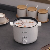 Marmite multifonctionnelle portable de haute qualité 600W poêle antiadhésive mini pot électrique domestique avec cuiseur vapeur