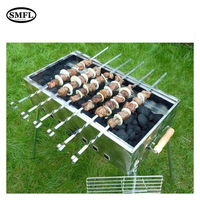 Brochettes à viande en acier inoxydable pour Barbecue, four de camping de haute qualité, outils de gril Kebab, grill, 1 pièce