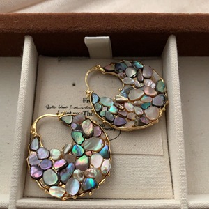 Luxury Natural Abalone Shell <strong>Earrings</strong> <strong>for</strong> <strong>Women</strong> Mother of Pearl Inlay Gold Plated Iridescent Shell Hoop <strong>Earrings</strong> Boho Jewelry - Product Image 4